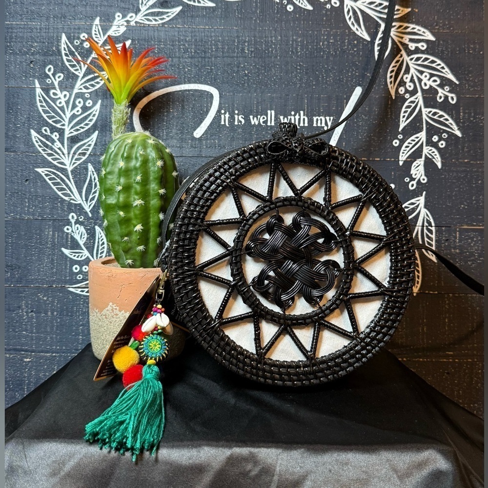 ShelterCast -Round Rattan Bag Handwoven Beach Bohemian Shoulder Bag